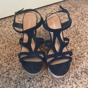Navy Blue Wedge Sandal